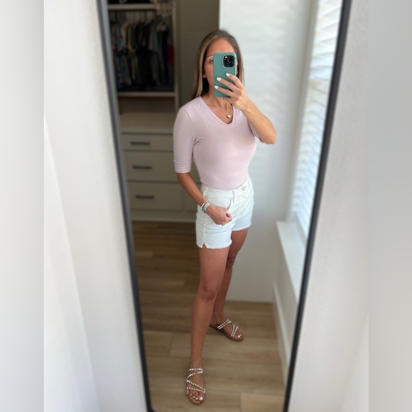 2/$5 Sale - Half Sleeve Spandex Tee - Pink - Picture 5 of 13